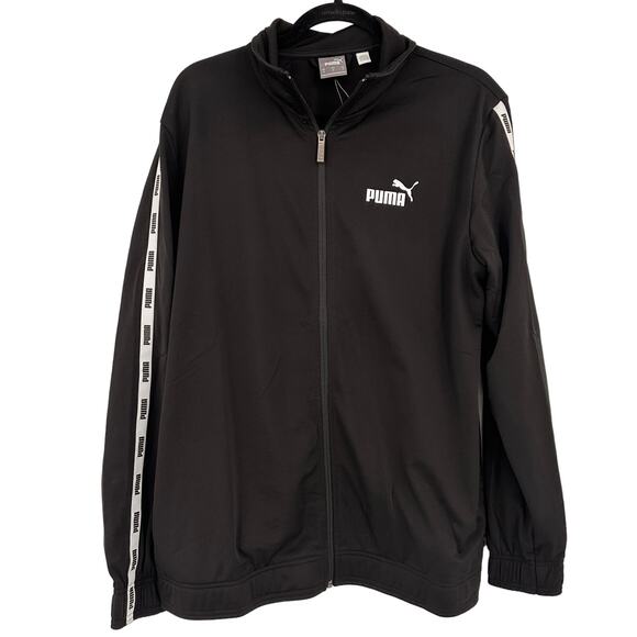 Puma Men's Black Micro Tape Track Jacket NWT Size Medium - Picture 1 of 5